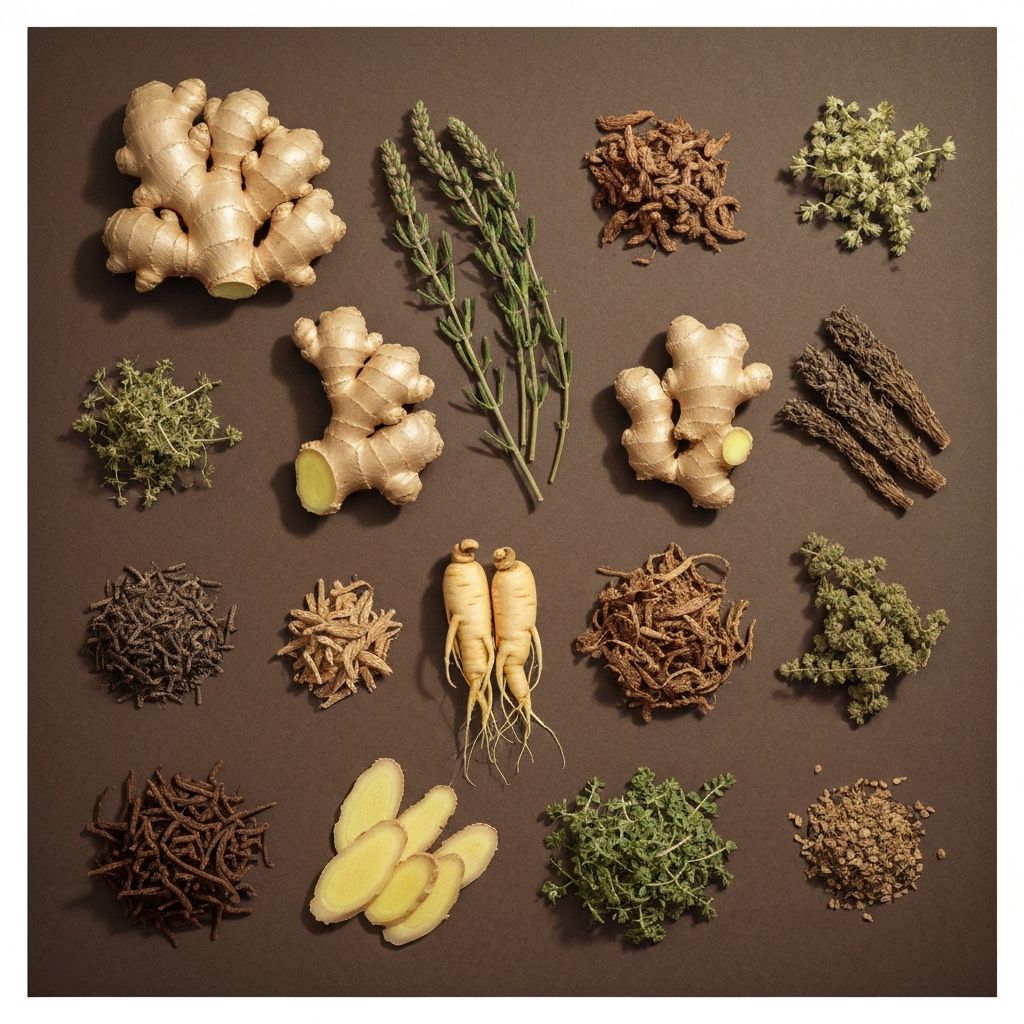 Komponen herbal alami seperti akar ginseng